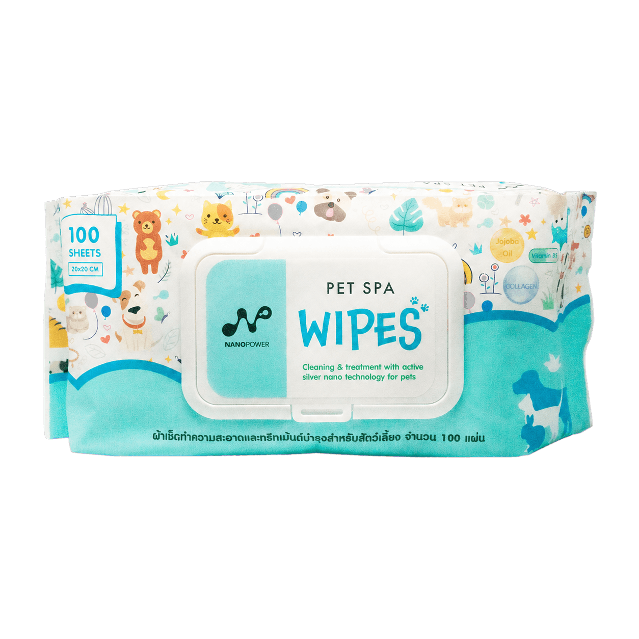 แพ็ก NANOPOWER Pet Spa Wipes จำนวน 100 แผ่น