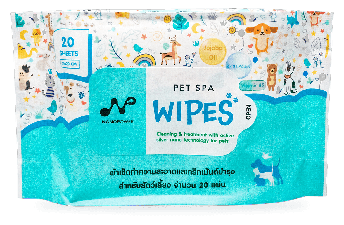 แพ็ก NANOPOWER Pet Spa Wipes จำนวน 20 แผ่น