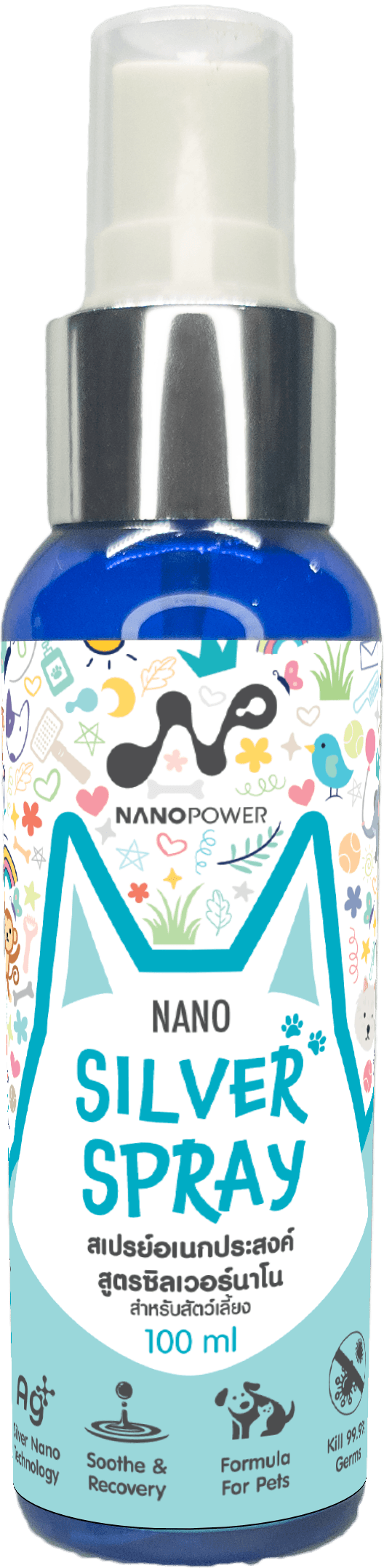 ขวด NANOPOWER Silver Spray แพ็กเกจใหม่ ขนาด 100 มิลลิลิตร