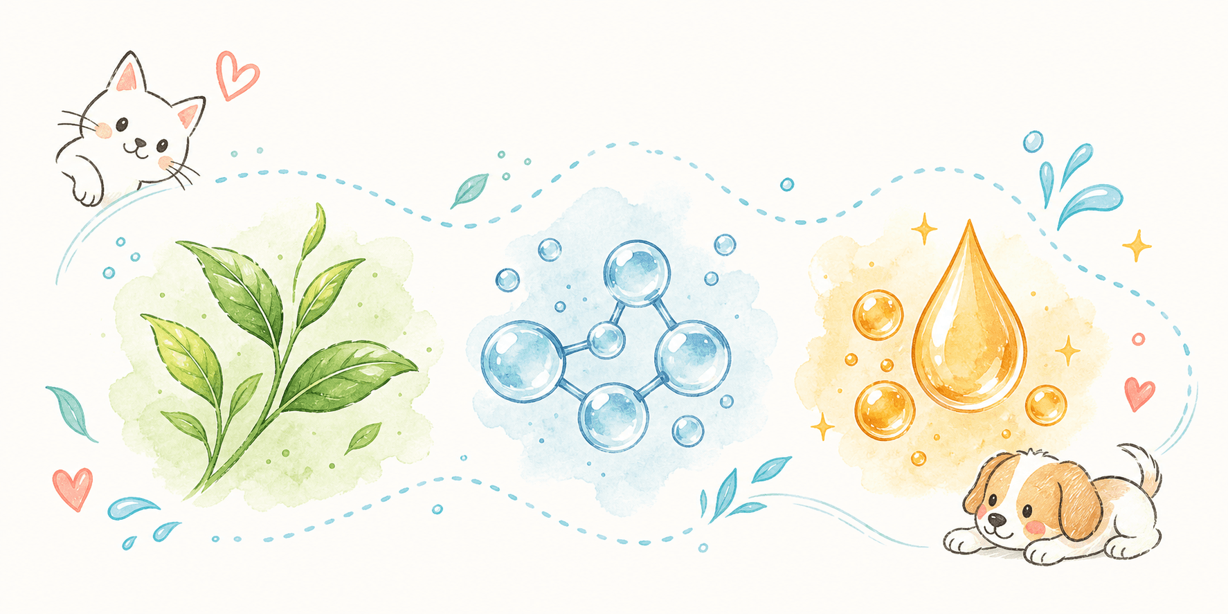 ภาพวาดส่วนผสมสำคัญใน Water Additive โทน NANOPOWER